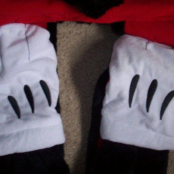 Disney Parks Minnie Mouse Ear Hat Plush Puffy Bow Mouseketeers Scarf Gloves - Picture 5 of 6